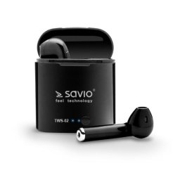 TWS-02 Wireless Bluetooth Earphones, Black