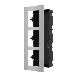 Rama montaj ingropat din otel inoxidabil, 3 module, pentru Interfon modular - HIKVISION DS-KD-ACF3-S