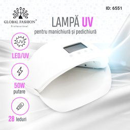 Lampa UV+LED G50 pentru uscat unghii, Global Fashion, 50W, activare cu senzori, display, timer