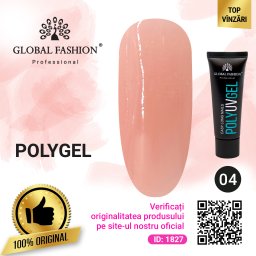 Polygel pentru constructie unghii, Global Fashion, 30 g, Nude, 04