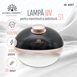 Lampa unghii LED/UV S1, Global Fashion, activare cu senzori, 48W, uscare 10s-60, pentru uscat oja semipermanenta sau gel UVs