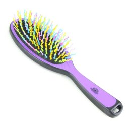 Perie pentru descurcarea părului, cu peri ondulați, 7083, violet/multicolor