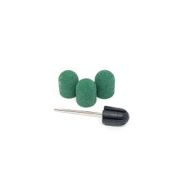Set suport si 3 bucati smirghel rezerva pentru freza unghii, 13*19mm, verde, granulatie 100