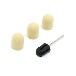 Set suport si 3 bucati smirghel rezerva pentru freza electrica unghii, 13*19mm, galben, granulatie 100