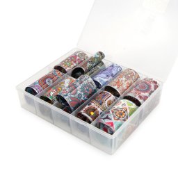 Set folie de transfer unghii, 10 modele, multicolor