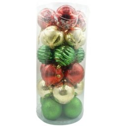 Set de 24 ornamente de brad, de tip glob, multicolor, Flippy