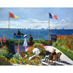 Set pictura pe numere, cu sasiu, Terasa de la Sainte - Adrasse, Monet, 40x50 cm