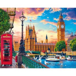 Set pictura pe numere, cu sasiu, Primavara in Londra, 40x50 cm