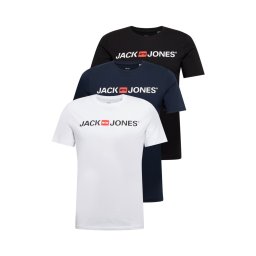 JACK & JONES Tricou albastru marin / roșu / negru / alb