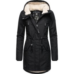 Ragwear Parka de iarnă 'Elsie' negru / alb