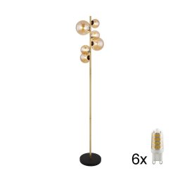 Lampadar LED RIHA 6xG9/3W/230V alamă Globo 56135-6S