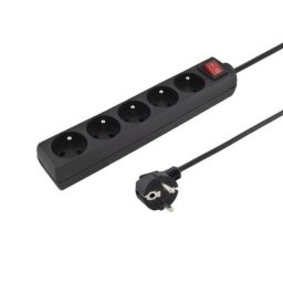 Prelungitor cu 5 prize Schuko 5m Negru, ppa5k-05bk