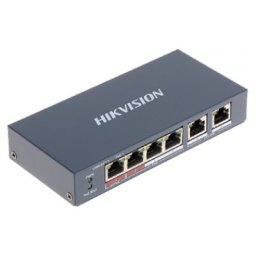 Switch 4 porturi PoE+ 2 porturi uplink Hikvision DS-3E0106HP-E