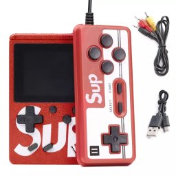 Joc retro pentru copii, baterie reincarcabila, cu maneta, Gonga® Rosu