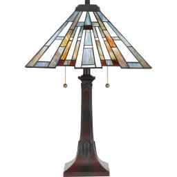 Veioză Maybeck Tiffany, bronz, H:62,9 cm, QZ-MAYBECK-TL