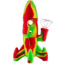Urban Crew Bong silicon/sticla Rocket rasta 20cm