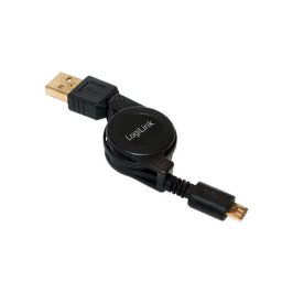 LOGILINK - Cablu retractabil USB A male pentru Micro USB B male
