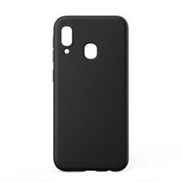 Husa Lemontti Husa Silicon Soft Slim Samsung Galaxy A20e Black (material mat si fin, captusit cu microfibra)