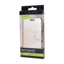 Husa Lemontti Husa Book Jelly Samsung Galaxy J1 (2016) Auriu