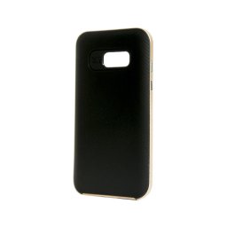 Husa Just Must Carcasa Arm Duo Samsung Galaxy A3 (2017) Negru (textura carbon si bumper auriu)