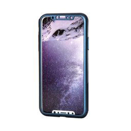 Husa Just Must Carcasa Defense 360 iPhone X Navy (3 piese: protectie spate, protectie fata, folie Flexi-Glass)