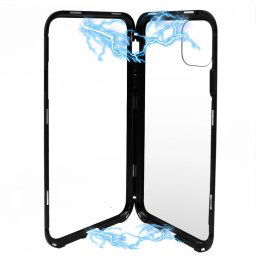 Husa Meleovo Carcasa Magnetica Back Glass iPhone 11 Pro Black (realizata din 2 piese cu inchidere magnetica)