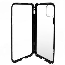 Husa Meleovo Carcasa Magnetica Back Glass iPhone 11 Pro Max Black (realizata din 2 piese cu inchidere magnetica)