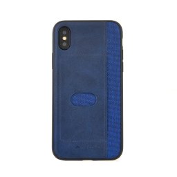 Husa Meleovo Carcasa Vintage iPhone X Blue (slot card, margini flexibile)
