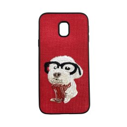 Husa Lemontti Carcasa Embroidery Samsung Galaxy J5 (2017) Red Puppy