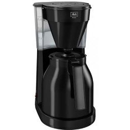 Cafetiera Easy II THERM, Cana termica, Filtru pivotant, Sistem antipicurare, 1.25L, Negru
