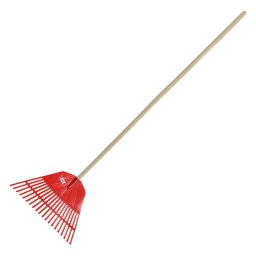 GREBLA PLASTIC CU MANER LEMN 130CM / 20 DIN?I