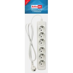 Prelungitor 6 prize, USB, 3m, Alb