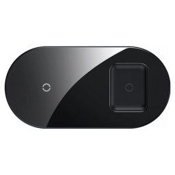 Simple 2 in 1 Qi 18W, compatibilitate smartphones si airpods, cablu Type-C la USB inclus, negru