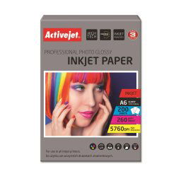Hartie foto Activejet AP6-260GR200 photo paper for ink printers; A6; 200 pcs