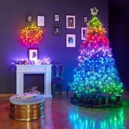 Instalatie luminoasa pentru Craciun cu WiFi , Google Assistant si Alexa , 250 LED, Twinkly generatia II,16 milioane de culori, 20.5 metri, controlabila de pe smartphone, pentru interior sau exterior
