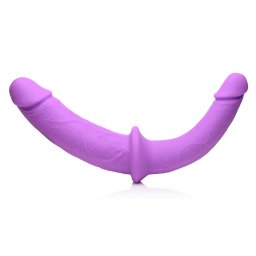 Strap U Double Charmer Silicone Double Dildo with Harness Purple