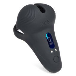 Trinity Vibes 10X Silicone Cock & Ball Ring with Taint Stim & Remote Control Black