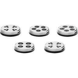 Set de 5 accesorii BOSCH Pasta Discs MUZ9PP2 - 17000967, Atasamente Pro-Pasta din otel inoxidabil, Puteti crea Ditaloni Rigati, Cellentani, Rigatoni, Fusili, Maccheroni, Pentru MUM9