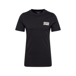 JACK & JONES Tricou negru / alb