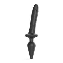strap-on-me Realistic Switch Plug-in 2in1 Dildo & Butt Plug Black L