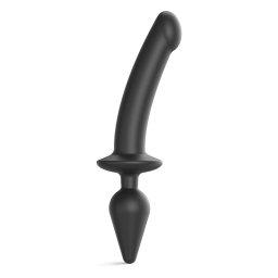 strap-on-me Semi-Realistic Switch Plug-in 2in1 Dildo & Butt Plug Black XXL