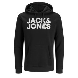 JACK & JONES Bluză de molton gri metalic / alb