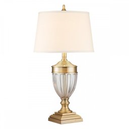 Veioză DENNISON, metal alamă, sticlă, textil, H:80cm, D:43,2cm, QZ-DENNISON-BB