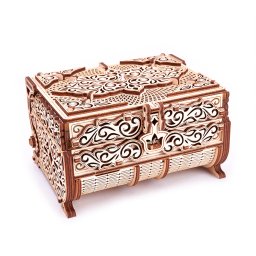 Puzzle 3D Mecanic, Cutie de bijuterii cu cristale Swarovski, 192 piese