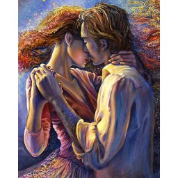 Set goblen cu diamante, cu sasiu, Vis in doi - Josephine Wall, 40x50 cm