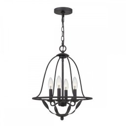 Lustră Quoizel Bradbury, antracit, D:40,5 cm, 4xE14, QZ-BRADBURY-4P-GK