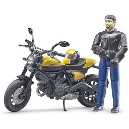 BRUDER 63053 - Motocicleta Ducati Scrambler cu figurina motociclist