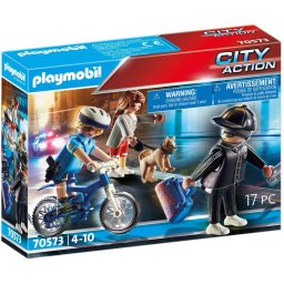 Playmobil City Action PM70573 - Politist pe Bicicleta si Hot