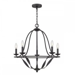 Candelabru Quoizel Bradbury, antracit, 5xE14, D:63,6 cm, QZ-BRADBURY5-GK