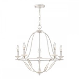 Candelabru Quoizel Bradbury, alb, 5xE14, D:63,6 cm, QZ-BRADBURY5-AWH
